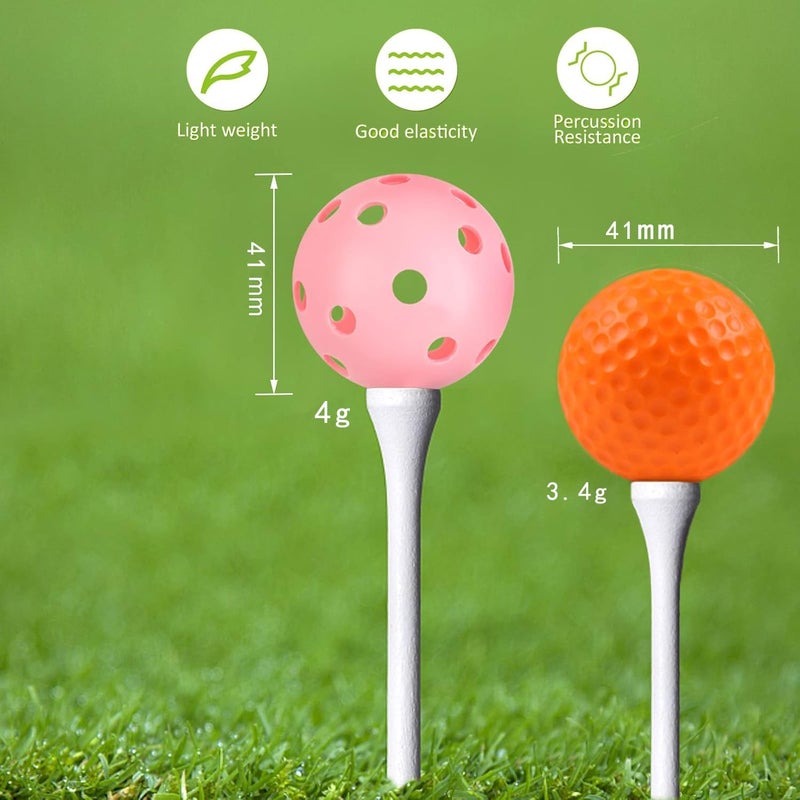 ZHENAN 20 Pack Colored Plastic Golf Balls, 41mm Practice Golf Balls, Realistic Feel and Long Lasting,Limited Fligh Plastic Golf Training Balls for Backyard, Simulated Golf Balls for Indoor or Outdoor - Image 3